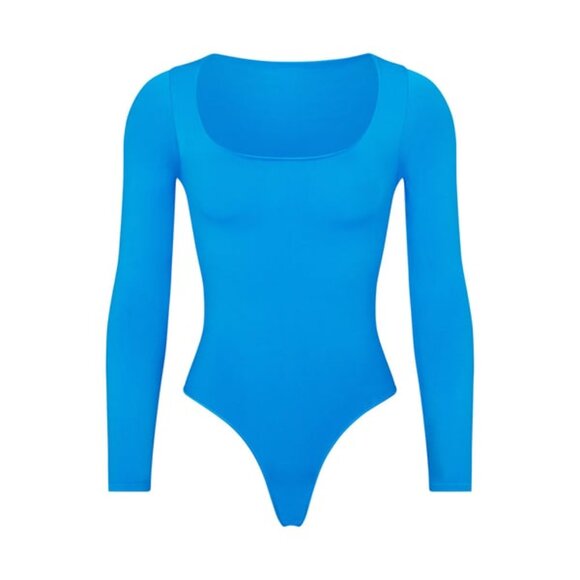 NWT Skims Essential long sleeve bodysuit in mykonos blue 4X 5X - Picture 1 of 4